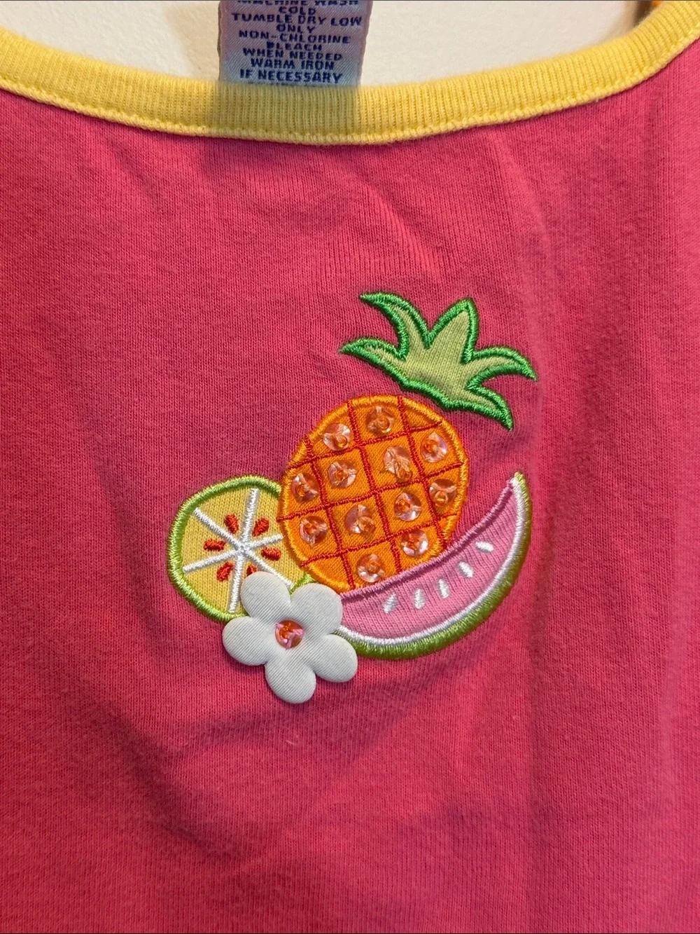 Gymboree Pink Fruit Patch Tank with Yellow & Orange Trim